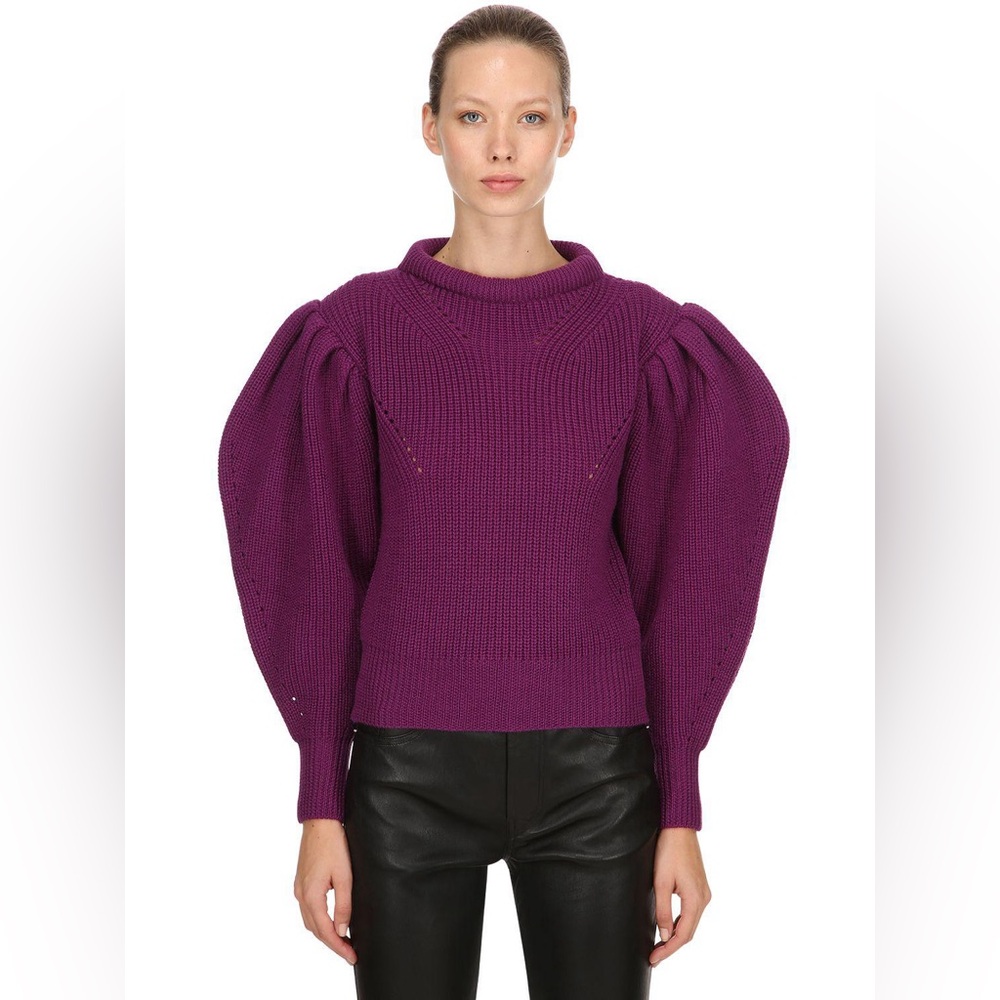 Isabel Marant Brettany Wool Sweater Purple 38